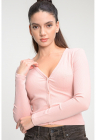 Bluza slim fit striata – Roz somon – FashionDays.ro
