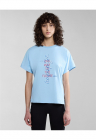 Tricou din bumbac cu imprimeu si decolteu la baza gatului Keith – – FashionDays.ro