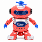 Robot dansator pentru copii, cu muzica, lumini si rotire 360°, Rosu – Hiris.ro