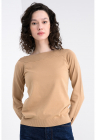 Pulover cu decolteu barcuta – Maro camel – FashionDays.ro