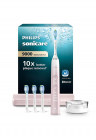 Periuta electrica sonica  DiamondClean Seria 9000 – 4 moduri de periere – 3 intensitati – senzor de presiune – senzor BrushSync – conectivitate cu aplicatia Sonicare – 1 toc de transport – 4 capete C3 – suport de incarcare – Roz – FashionDays.ro