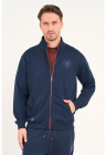 Bluza de trening cu logo – fermoar si guler mediu – Bleumarin – FashionDays.ro