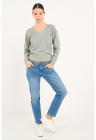 Blugi boyfriend cu aspect decolorat – Albastru pastel – FashionDays.ro
