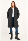 Geaca lunga cu gluga – Negru stins – FashionDays.ro