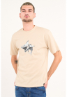 Tricou regular-fit cu imprimeu grafic – Gri deschis/Bej deschis – FashionDays.ro