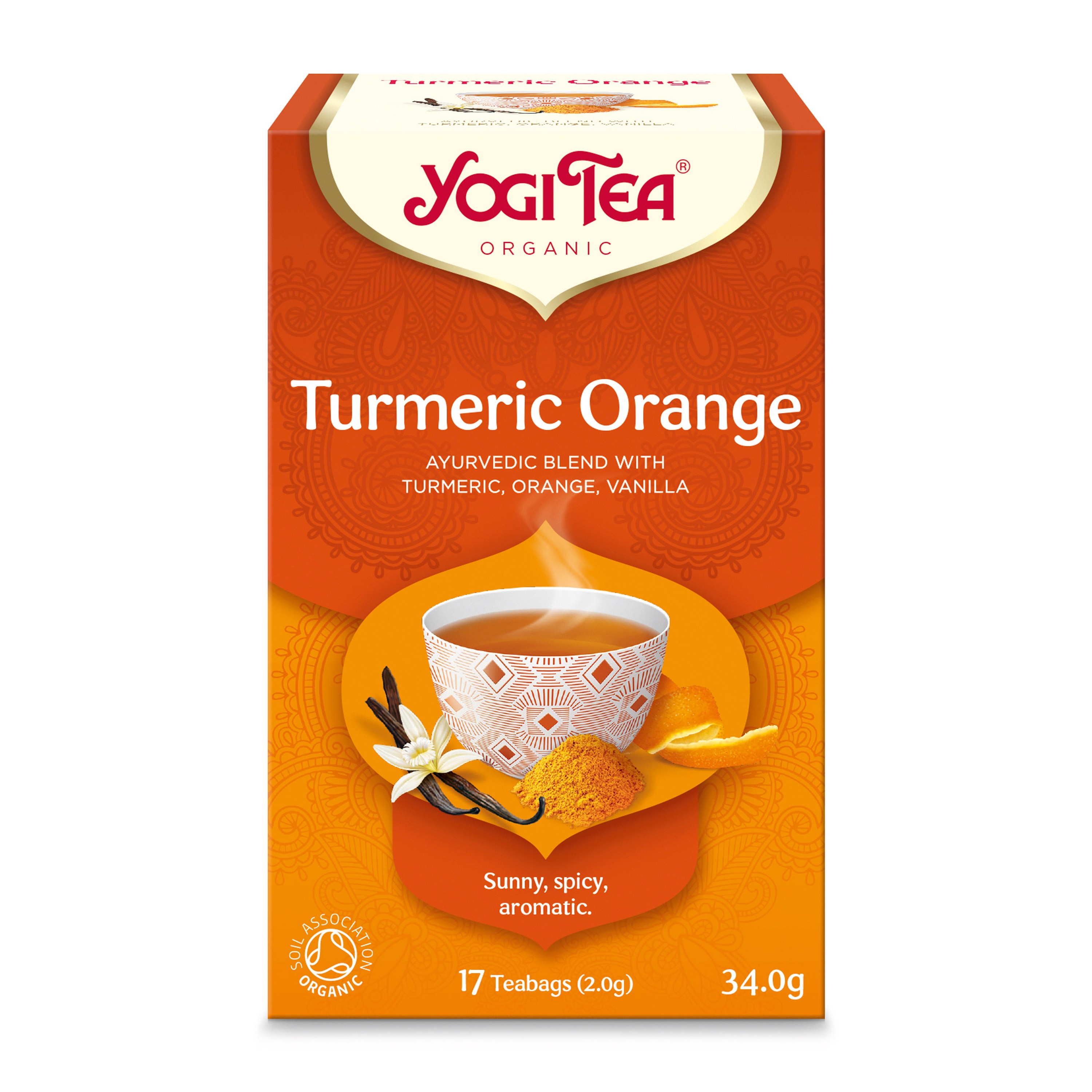 Oferte la Ceai bio din curcuma, portocale si vanilie, 17 pliculete 34.0g Yogi Tea