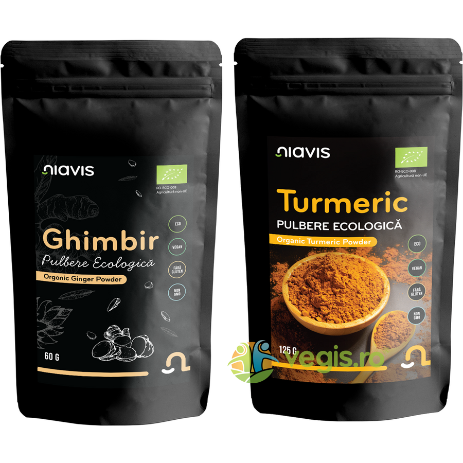 Oferte la Pachet Turmeric (Curcuma) Pulbere Ecologica/Bio 125g + Ghimbir Pulbere Ecologica/Bio 60g