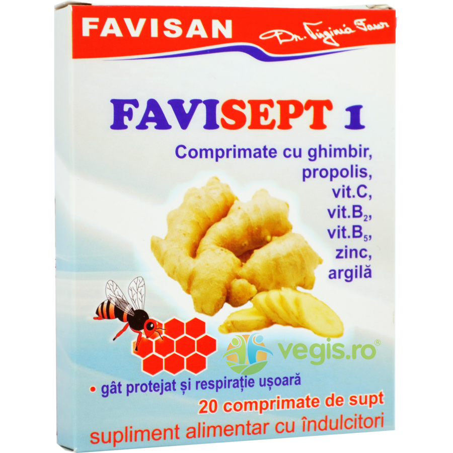 Oferte la Favisept 1 cu Ghimbir 20cpr