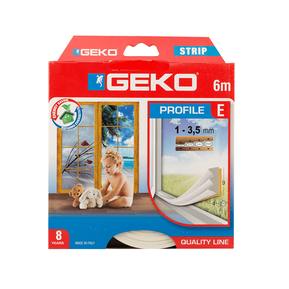 Oferte la Garnitura adeviza Geko Strip, EPDM, alb, 9 x 4 mm x 6 m