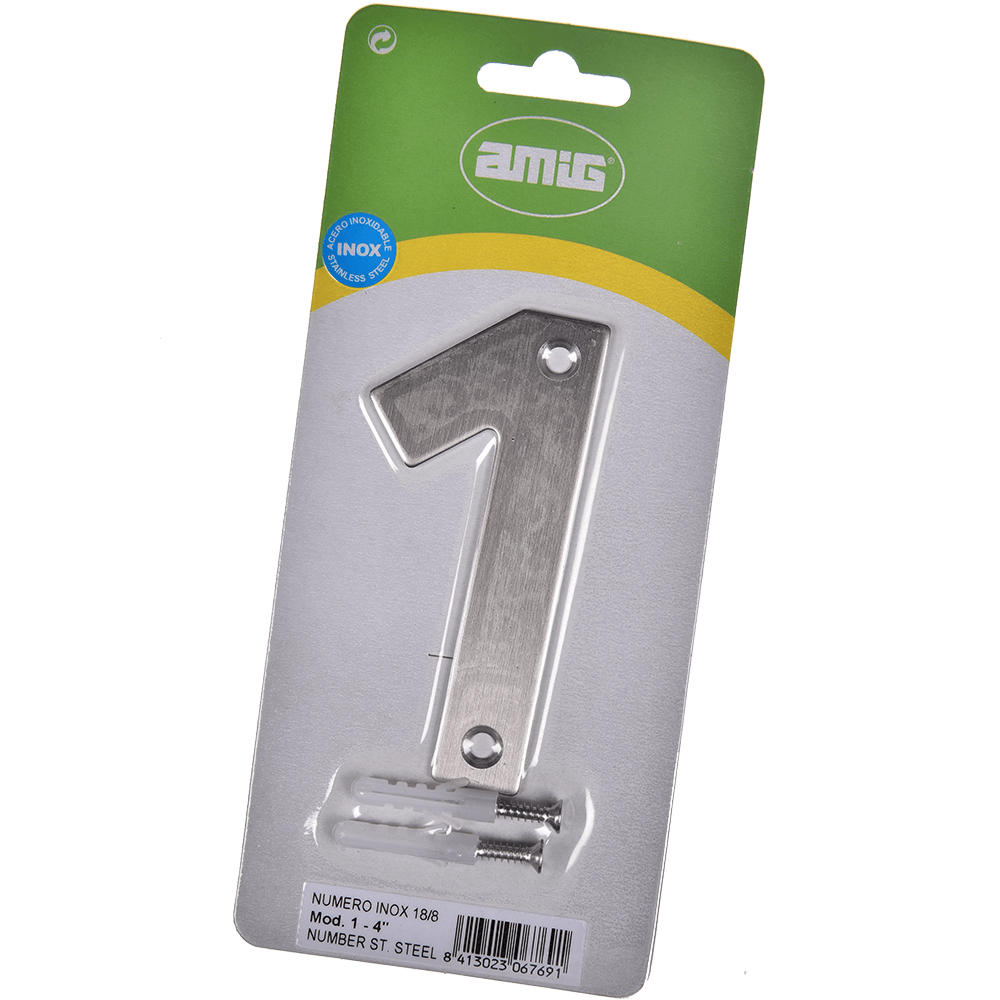 Oferte la Numar usa/poarta 1 Fischer, inox, prindere suruburi, 10 mm