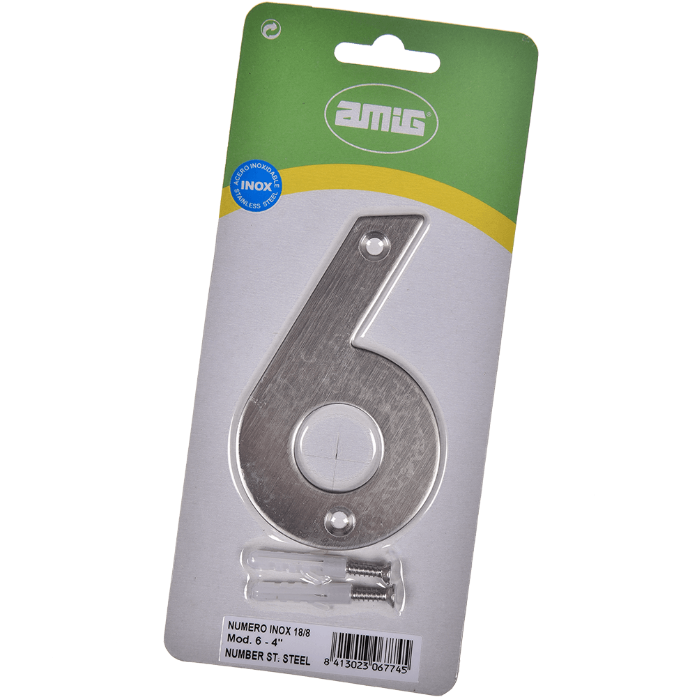 Oferte la Numar usa/poarta 6 Fischer, inox, prindere suruburi, 10 mm