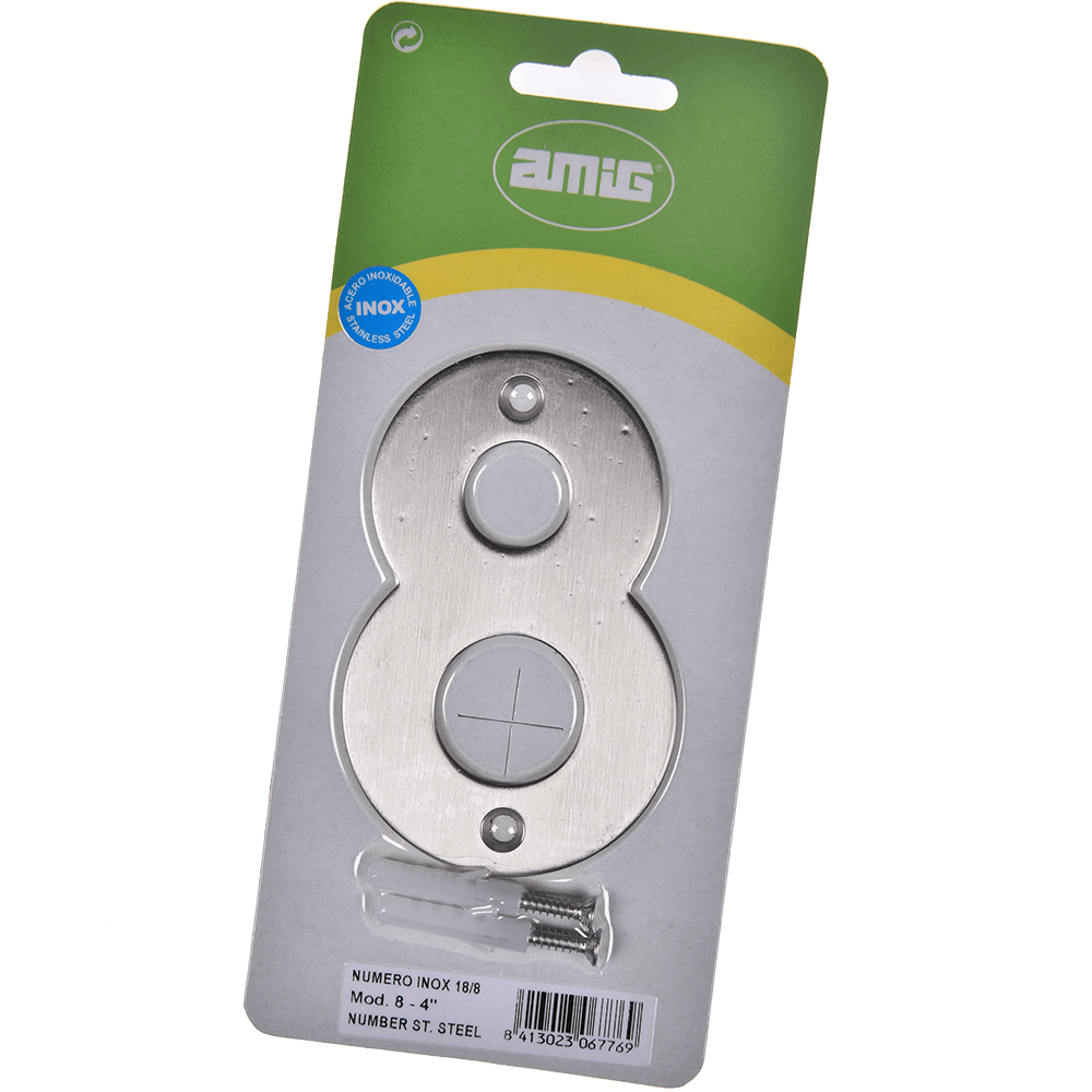 Oferte la Numar usa/poarta 8 Fischer, inox, prindere suruburi, 10 mm