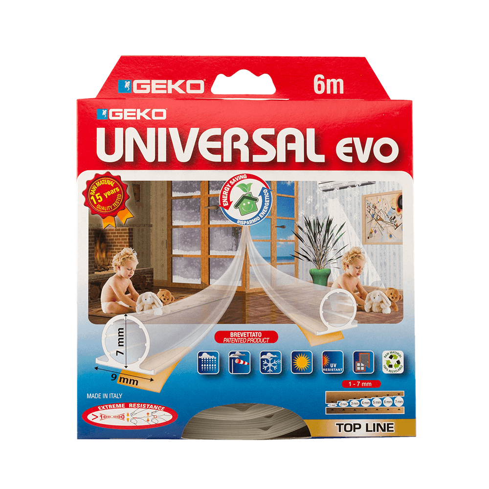 Oferte la Garnitura adeziva termoplastica Geko Universal, transparent, 9 x 7 mm x 6 m