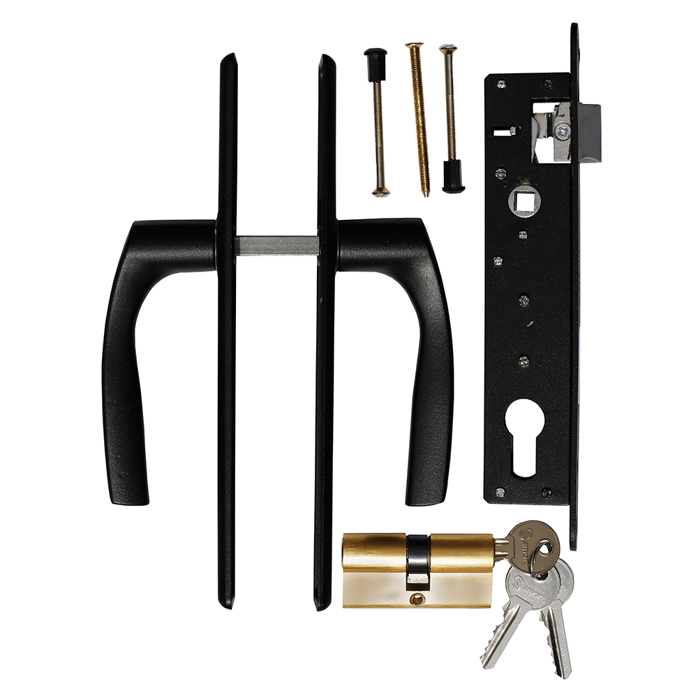 Oferte la Set accesorii poarta pietonala Polbram, otel galvanizat, negru RAL 9005