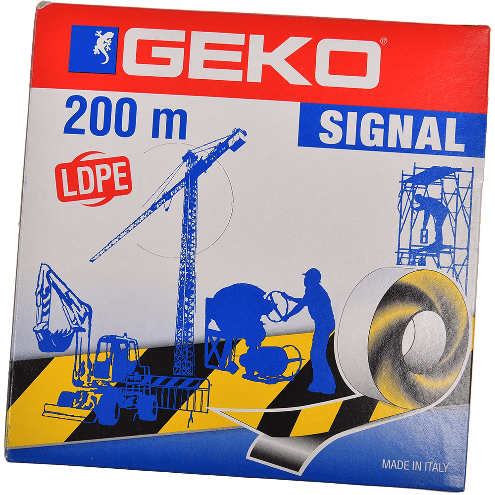 Oferte la Banda reflectorizanta pentru delimitare Geko Signal reflector, PVC, galben-negru, 70 mm x 200 m