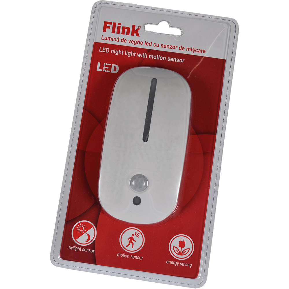 Oferte la Lampa de veghe Flink LED,cu senzor de miscare, 3 x AAA