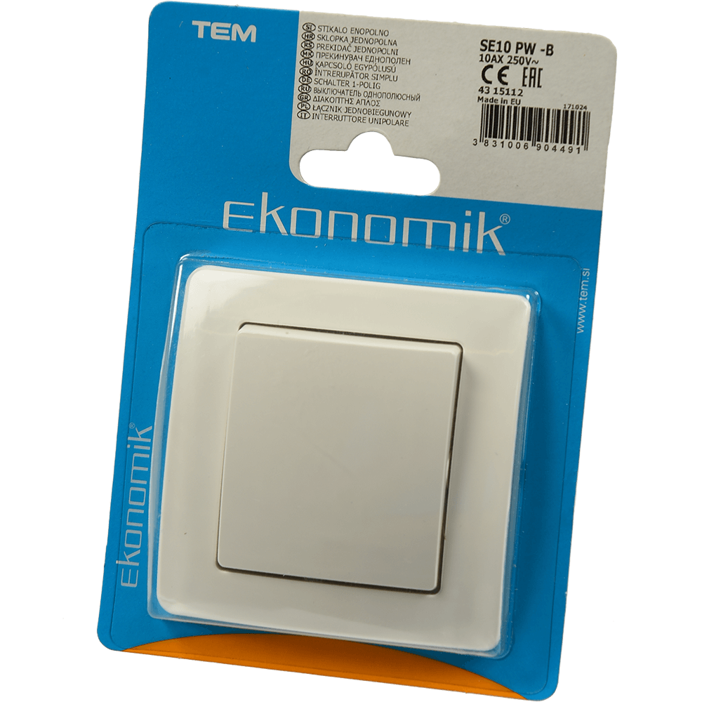 Oferte la Intrerupator electric monopolar Ekonomik, 1 clapeta, alb