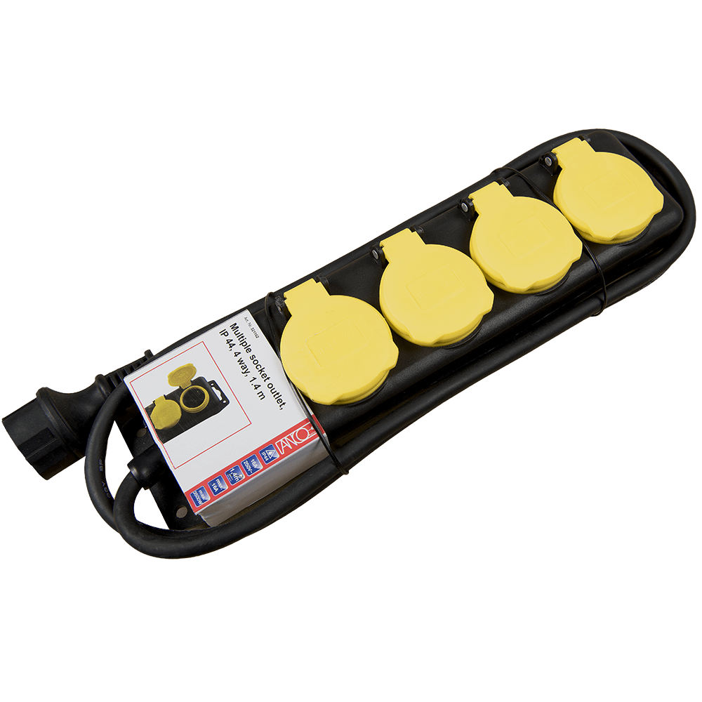 Oferte la Prelungitor cu capac P4, IP44 N/G, 1.4, 1.5mm, galben, 4 prize
