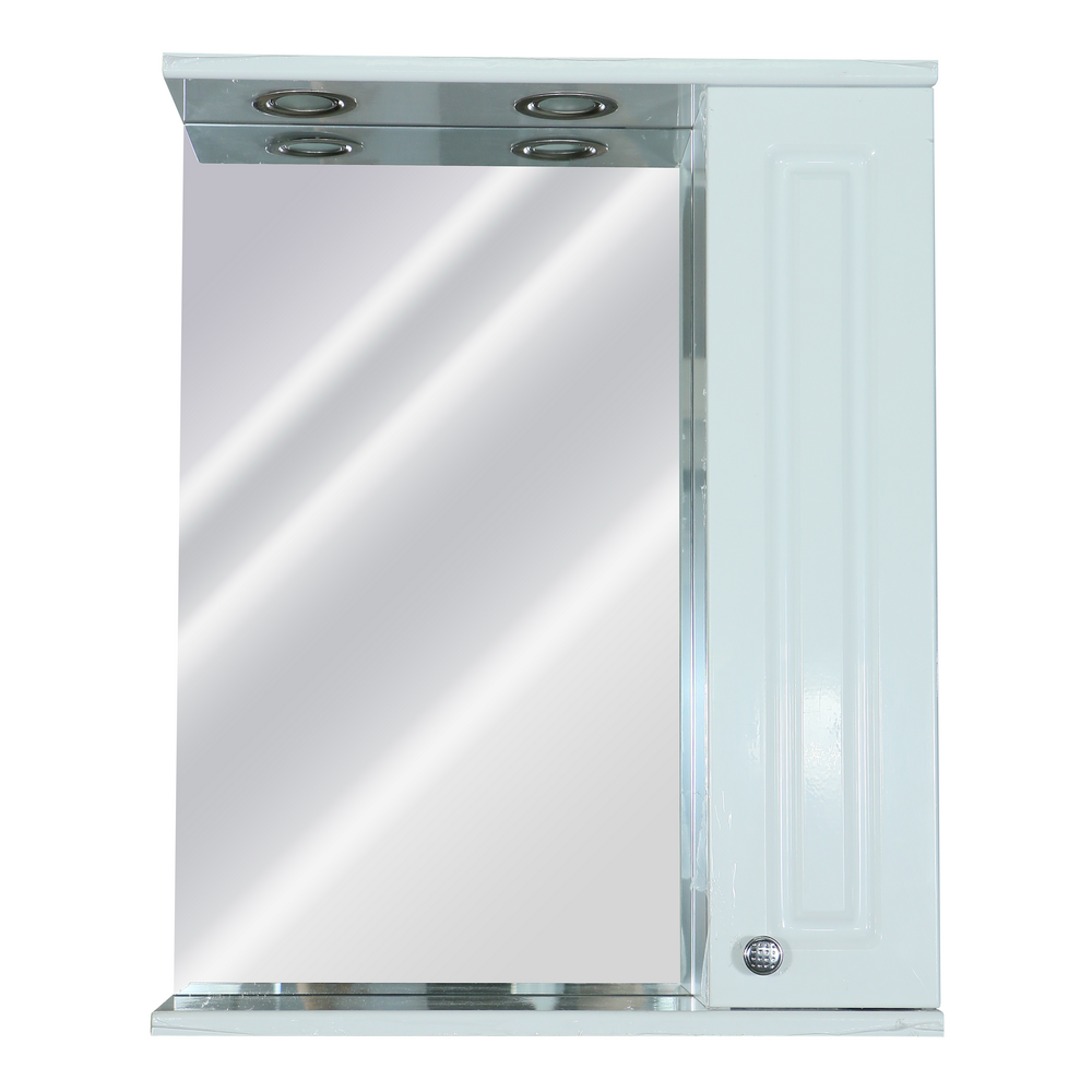 Oferte la Oglinda cu dulap Sanitop Victoria, MDF infoliat/PAL, alb, 1 usa, iluminare LED, 60x16x67.7cm