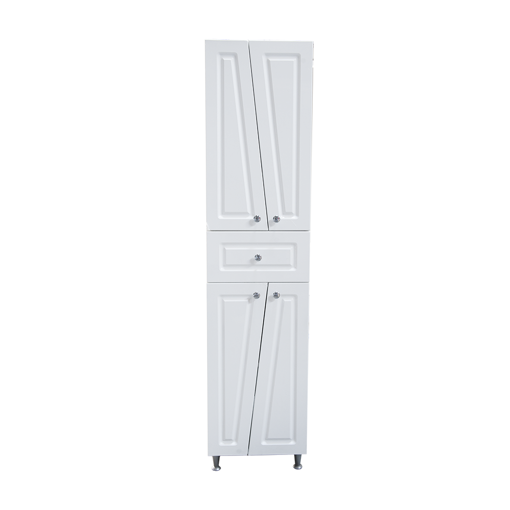 Oferte la Dulap baie Sanitop Victoria , montaj pe sol, 4 usi, 1 sertar, pal + MDF, alb, 32.6 x 170 x 40 cm