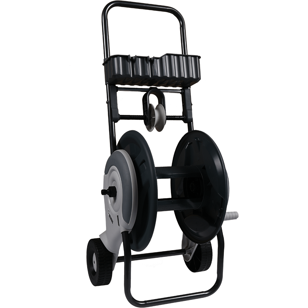 Oferte la Carucior furtun cu suport Rehau Comfort, plastic+otel, racord 13 mm, 50 m si 19 mm, 25 m