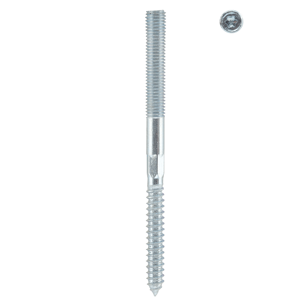 Oferte la Prezon pentru lemn si metal, otel zincat, M10 x 140 mm, L55/M50