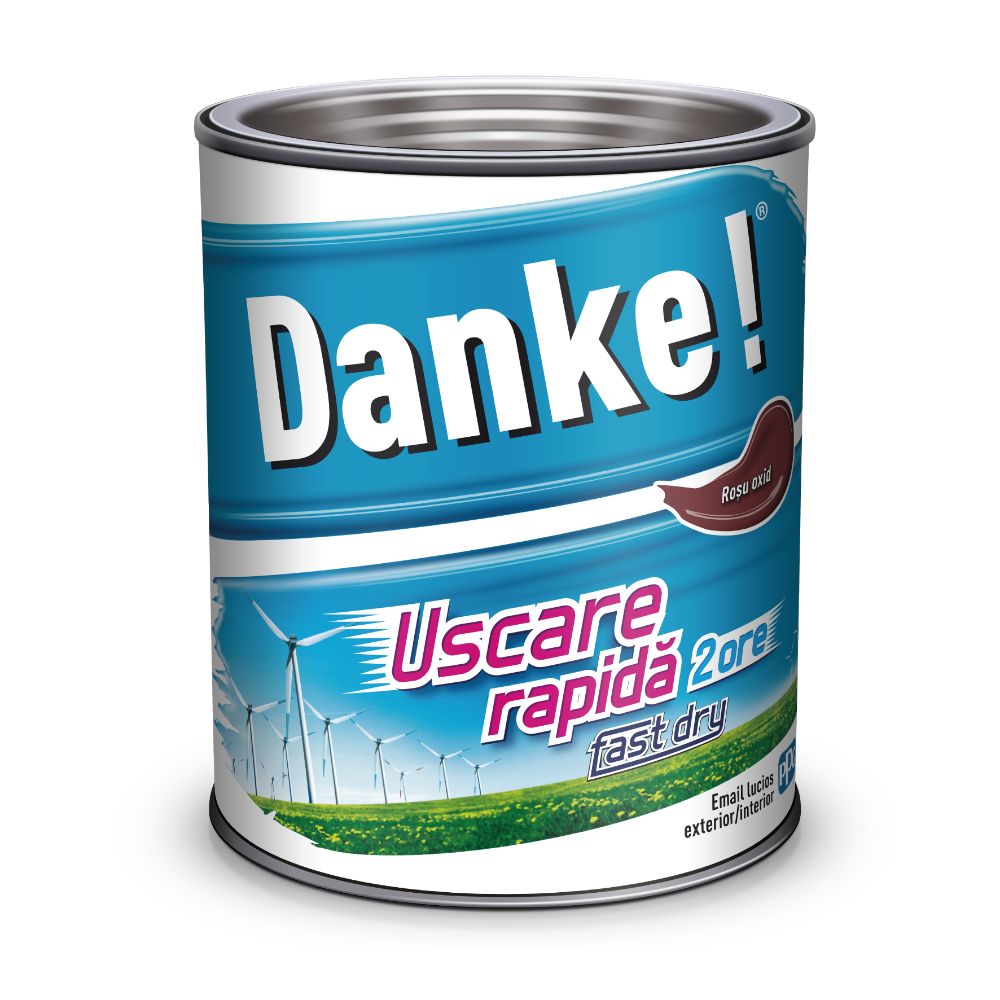Oferte la Email Danke uscare rapida, pentru metal, lemn, zidarie, exterior/interior, rosu oxid, lucios, 0.75 l
