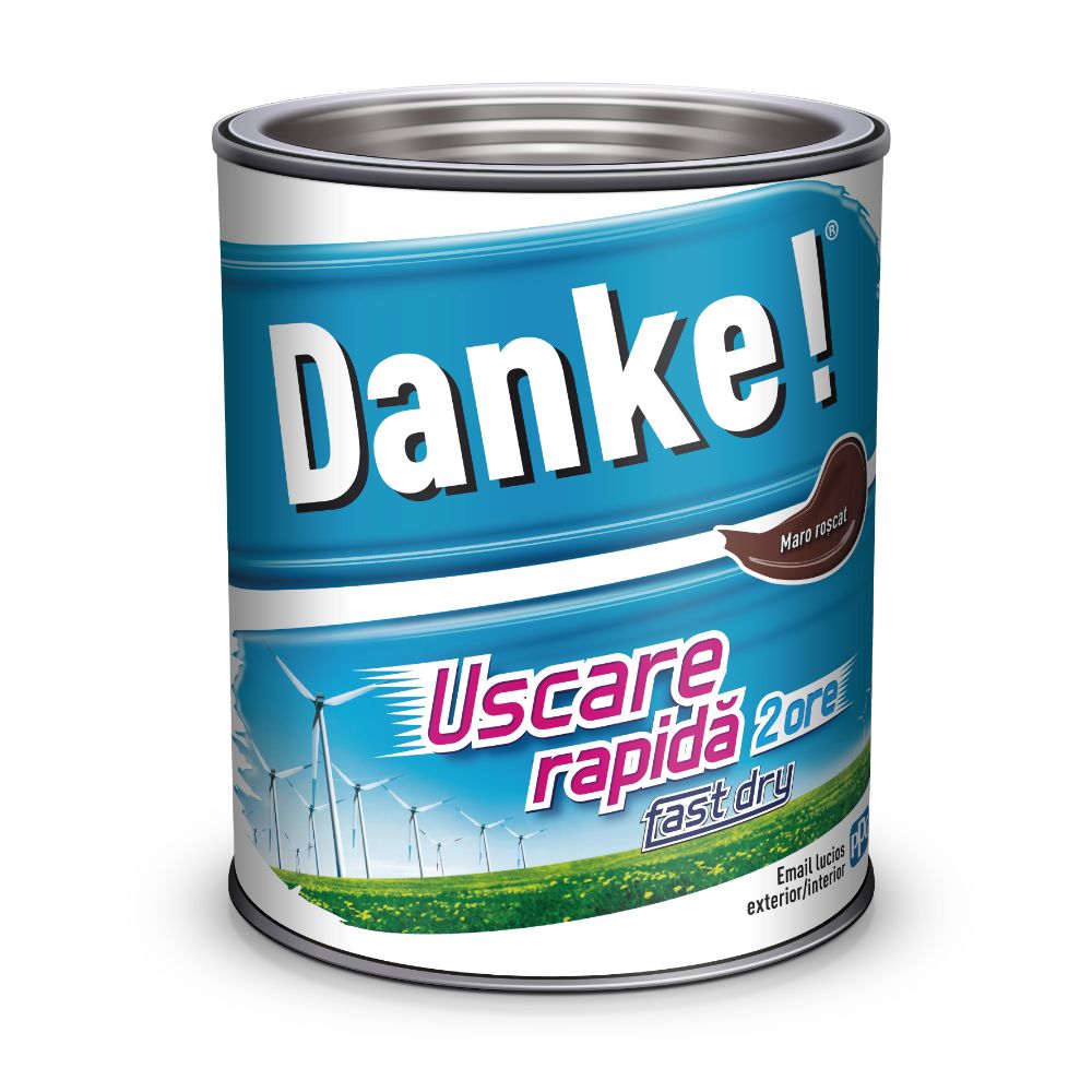 Oferte la Email Danke uscare rapida, pentru metal, lemn, zidarie, exterior/interior, maro roscat, lucios, 0.75 l