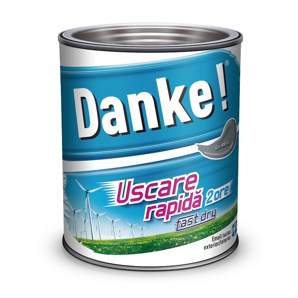 Oferte la Email Danke uscare rapida, pentru metal, lemn, zidarie, exterior/interior, gri metal, lucios, 0.75 l