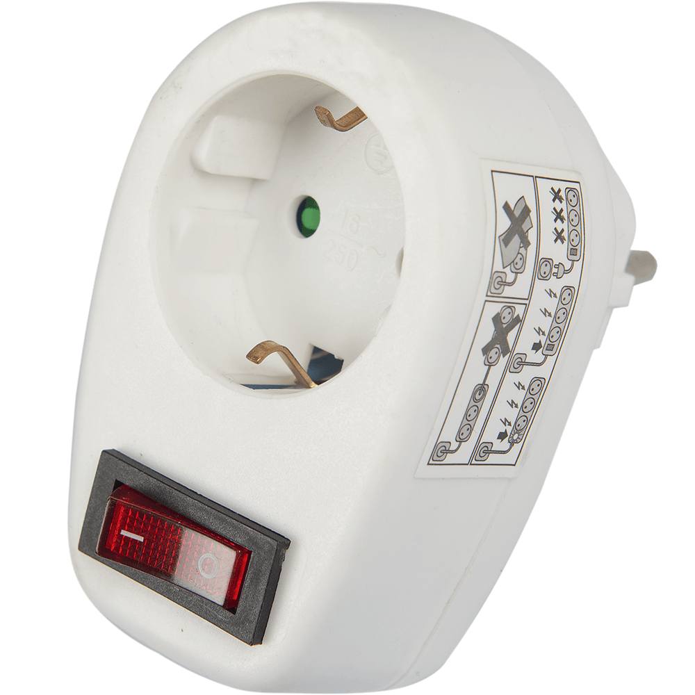 Oferte la Adaptor priza cu intrerupator, curent nominal 16 A, 250 V, alb