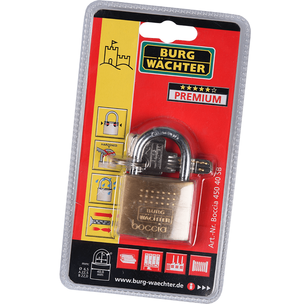 Oferte la Lacat din alama, Burg Wachter 450 Boccia, l 40mm, 2 chei