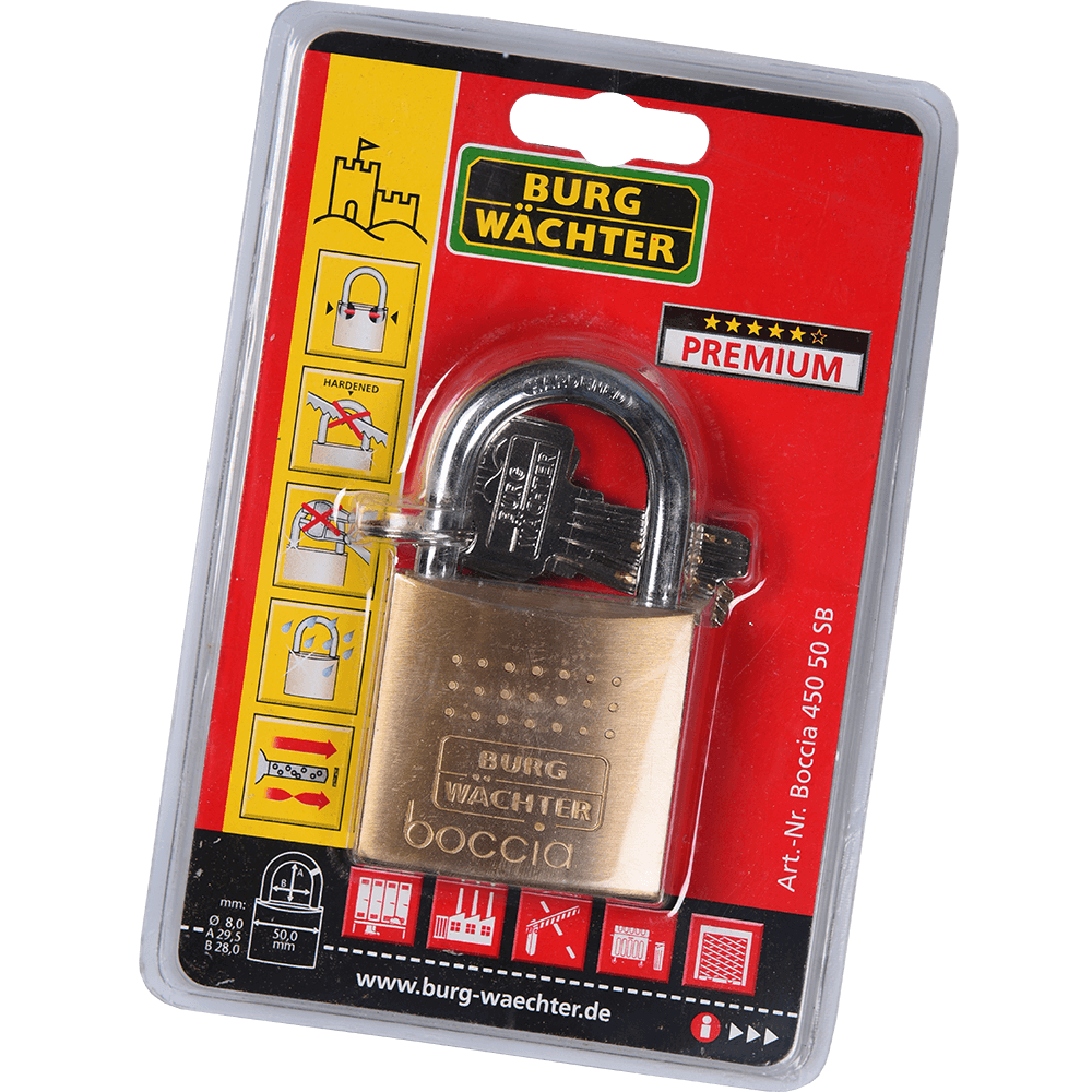 Oferte la Lacat din alama, Burg Wachter 450 Boccia, l 50mm, 2 chei