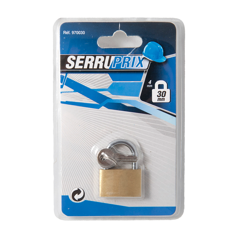 Oferte la Lacat din alama, Serruprix Basic, l 30mm, blister, 2 chei
