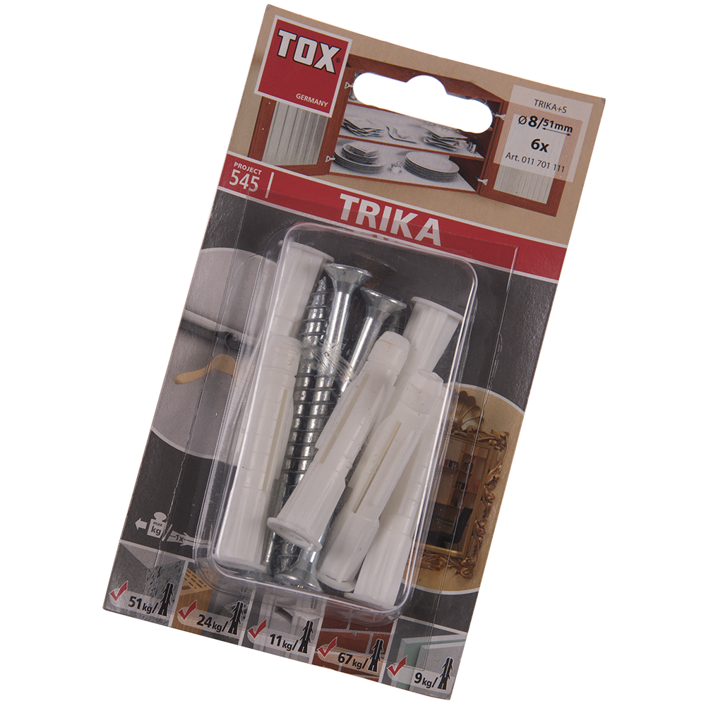 Oferte la Diblu Tri cu surub, pentru fixari in beton, Ø 8 mm, L 51 mm, 6 buc