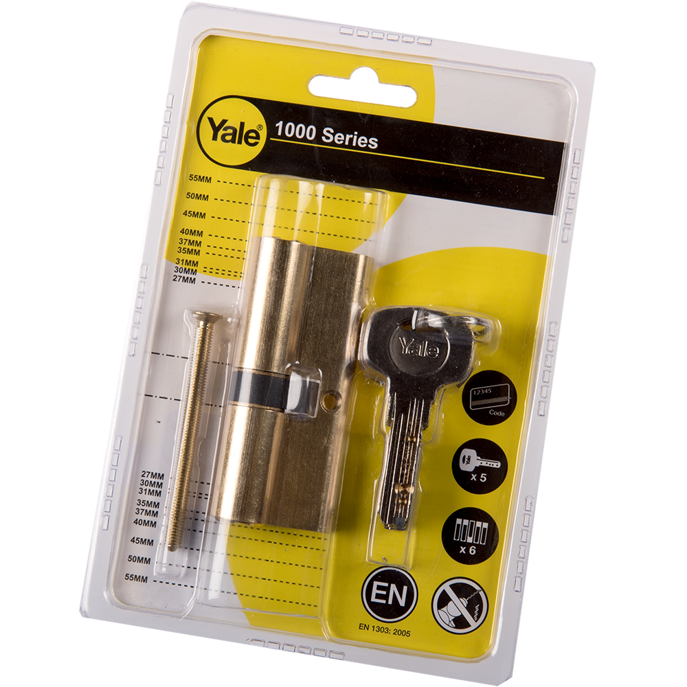 Oferte la Cilindru cu chei amprentate, Yale, alama natur, 35 x 40 mm