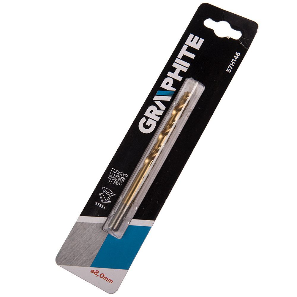 Oferte la Burghiu Graphite, HSS-TiN, pentru metal, 8 mm