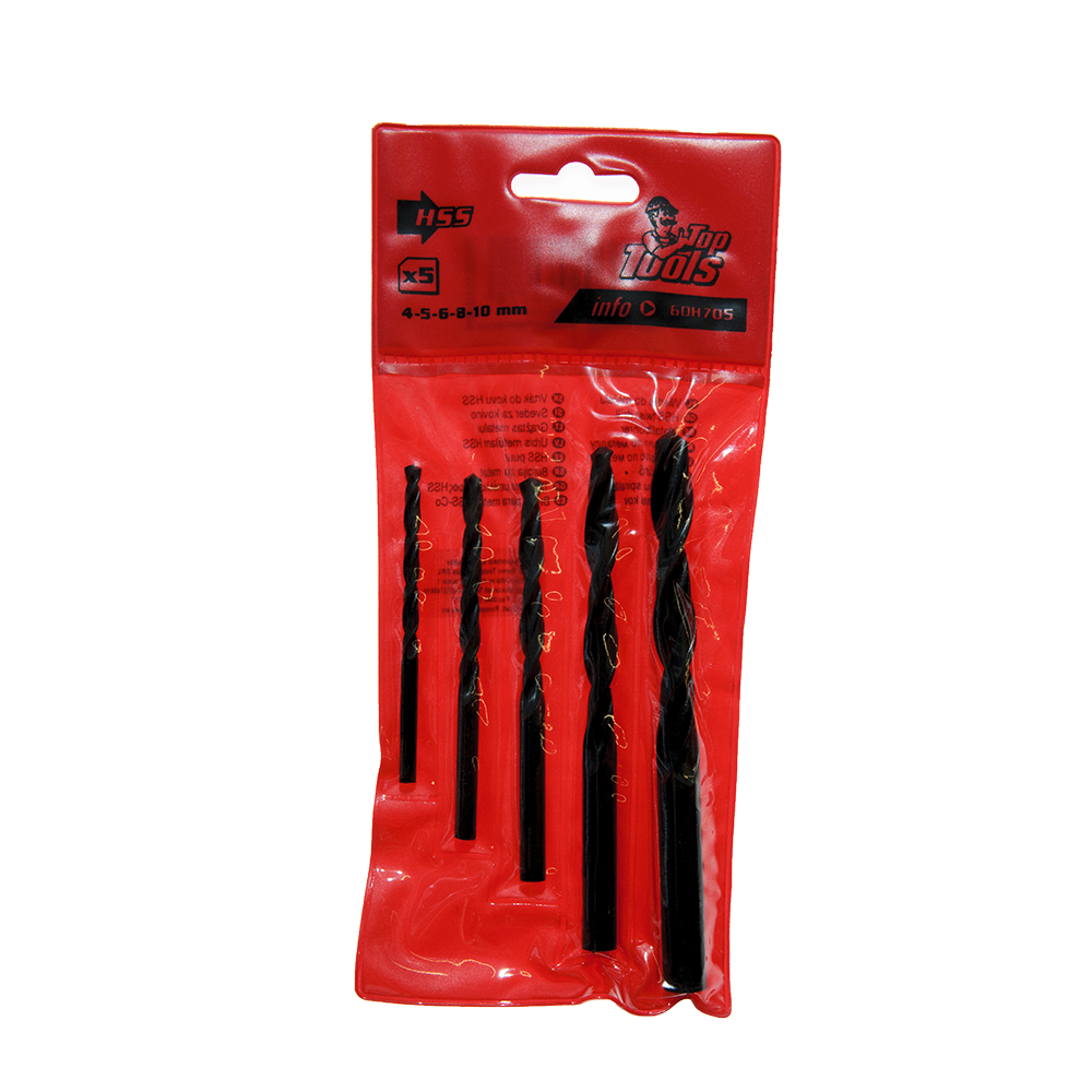 Oferte la Set 5 burghie Top Tools, Hss 60H705, pentru metal, 4-10 mm