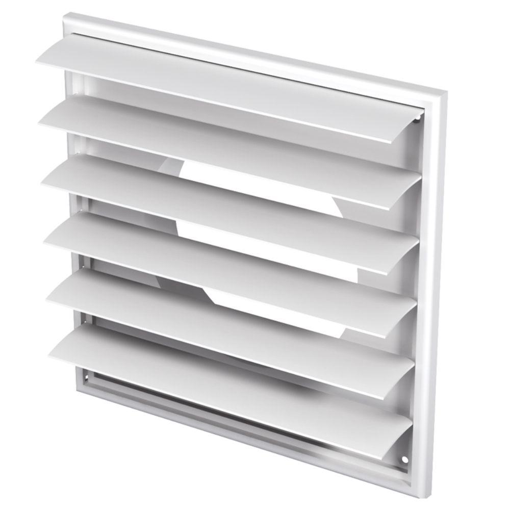 Oferte la Grila cu jaluzele gravitationale Vents, PVC, alb, diametru 200 mm, 250 x 250 mm