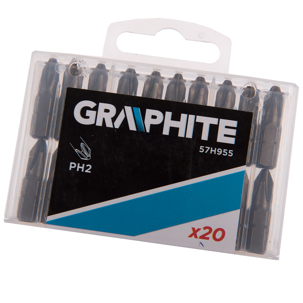 Oferte la Set capete de surubelnita electrica Graphite, PH2, 20 buc, 25 mm