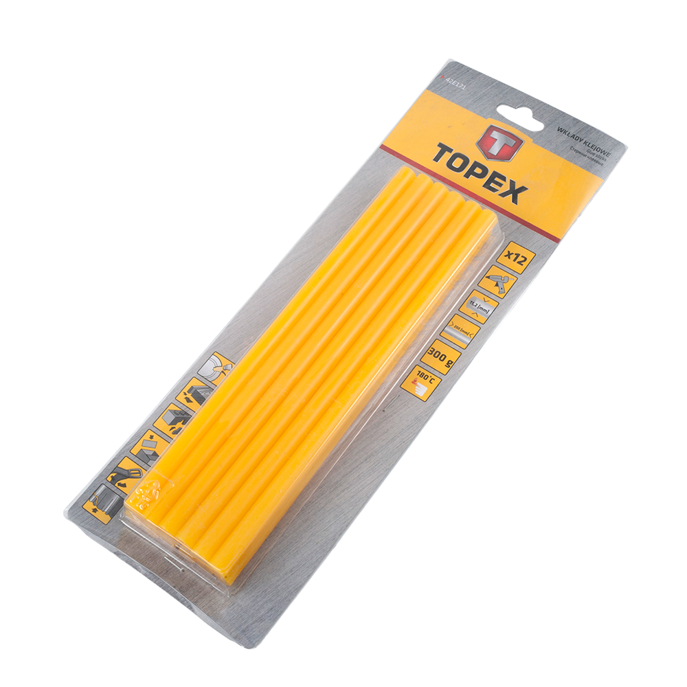 Oferte la Batoane silicon Topex pentru pistol de lipit, galben, 11 x 250 mm, set 12 buc