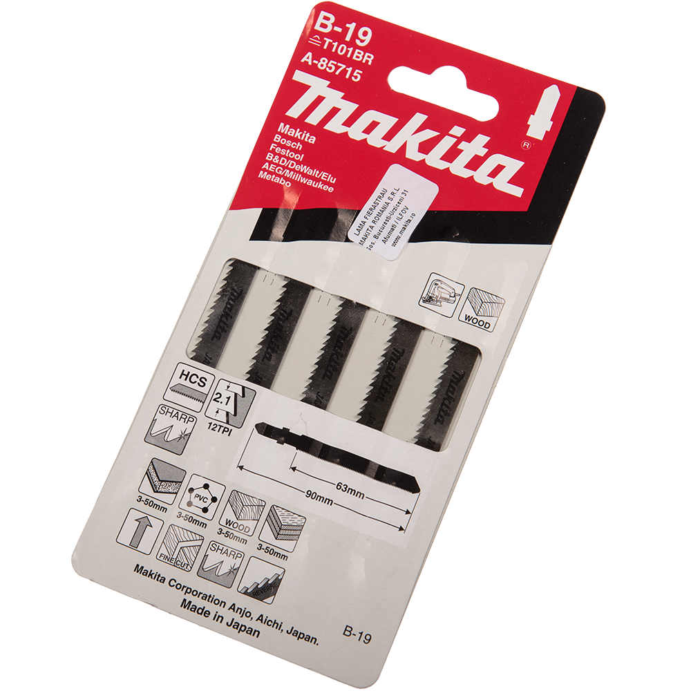 Oferte la Set 5 lame Makita pentru fierastrau pentru lemn, dantura inversa, 65 mm
