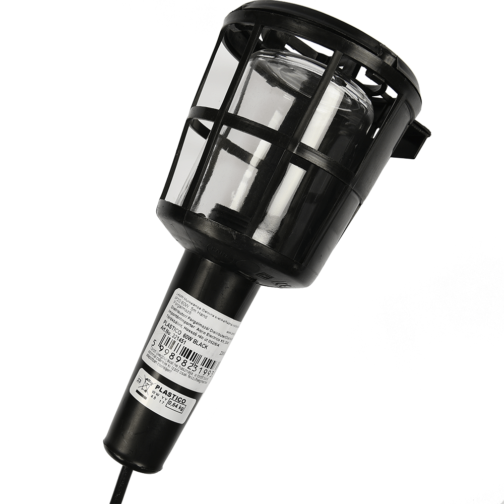 Oferte la Lampa de lucru 60W, E27, carcasa plastic neagra, cablu 5 m