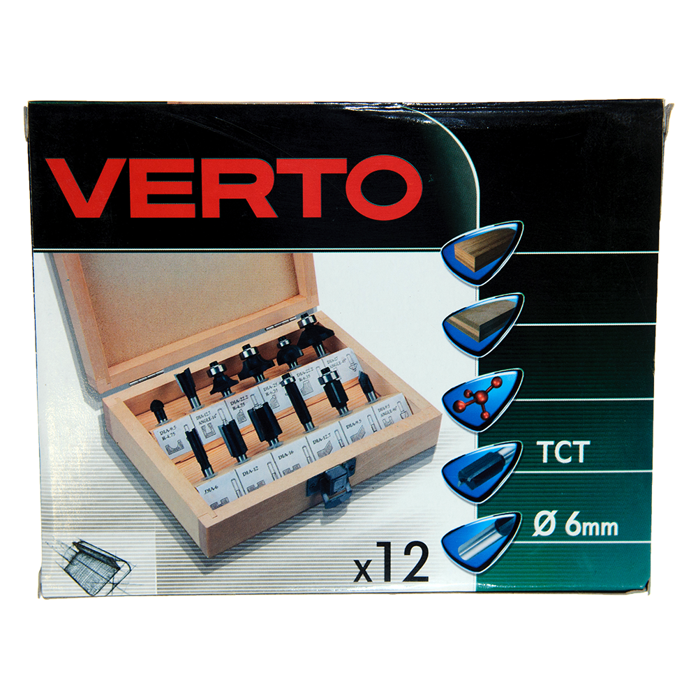 Oferte la Cap freza Verto 60H008, carburas, prindere 6 mm, 12 buc 