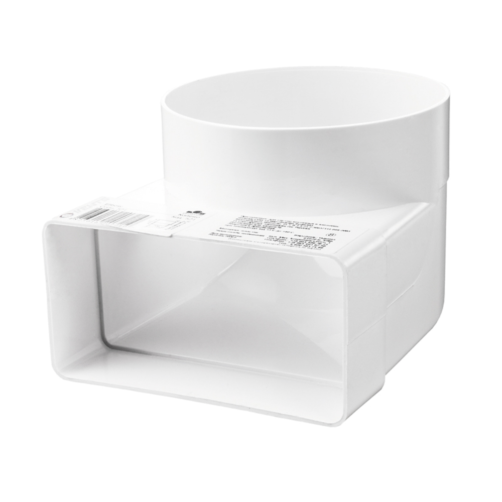 Oferte la Cot circular/rectangular Vents, PVC, alb, Ø100, 55 x 110 mm
