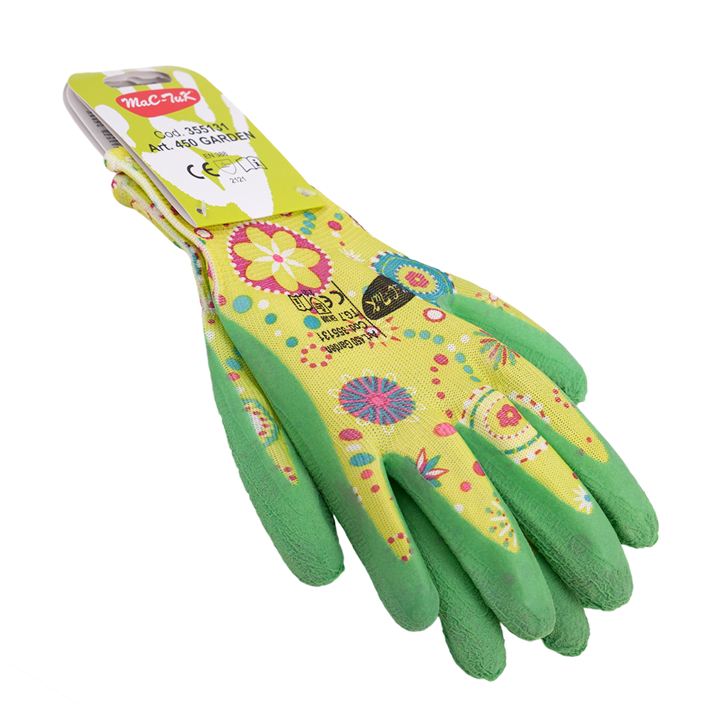 Oferte la Manusi pentru gradinarit Garden , nylon + latex, model floral, marimea 7