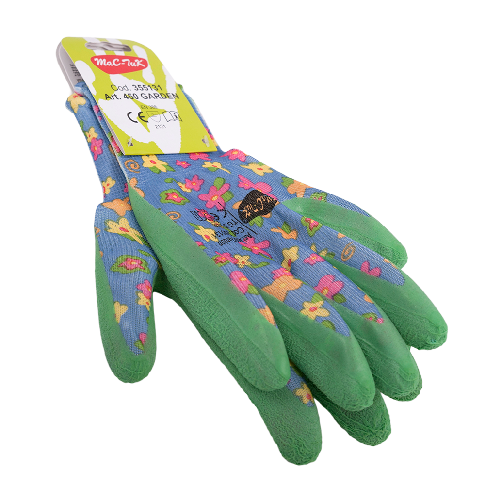 Oferte la Manusi pentru gradinarit Garden, marimea 8, nylon + latex, model floral