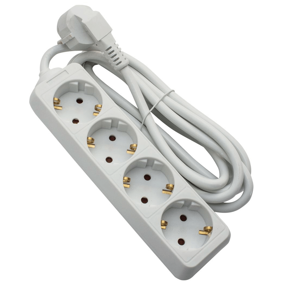 Oferte la Prelungitor Strohm, 4 prize, protectie copii, 3 x 1 mm, 3 m, alb