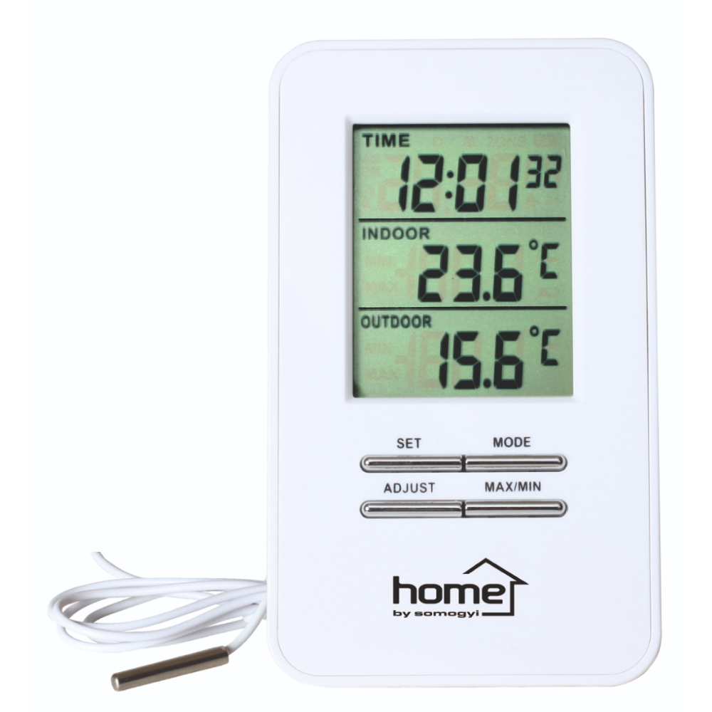 Oferte la Termometru cu fir, Somogyi HC12, interior-exterior, ecran LCD, ceas