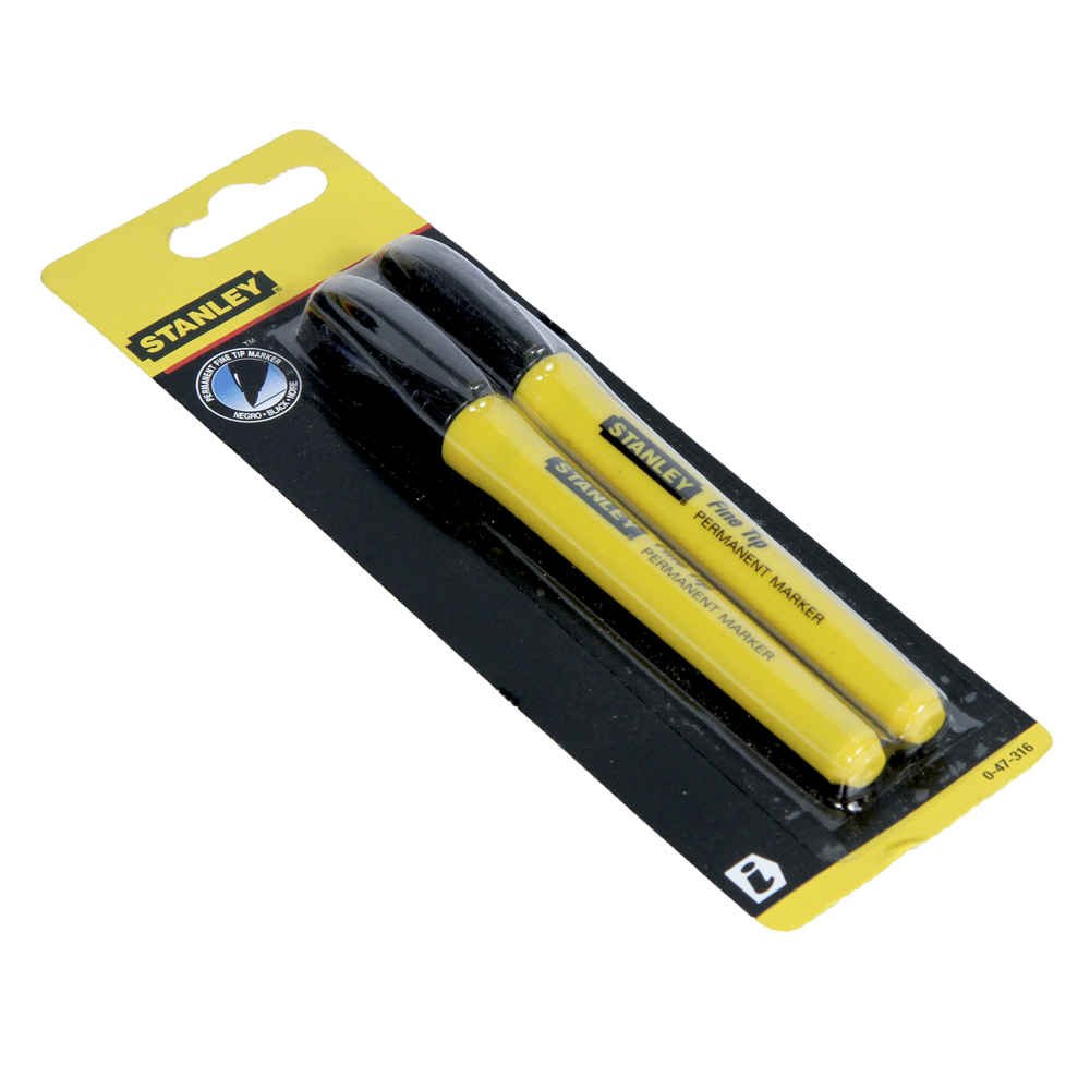 Oferte la Marker permanent cu varf subtire Stanley, negru, 2 buc