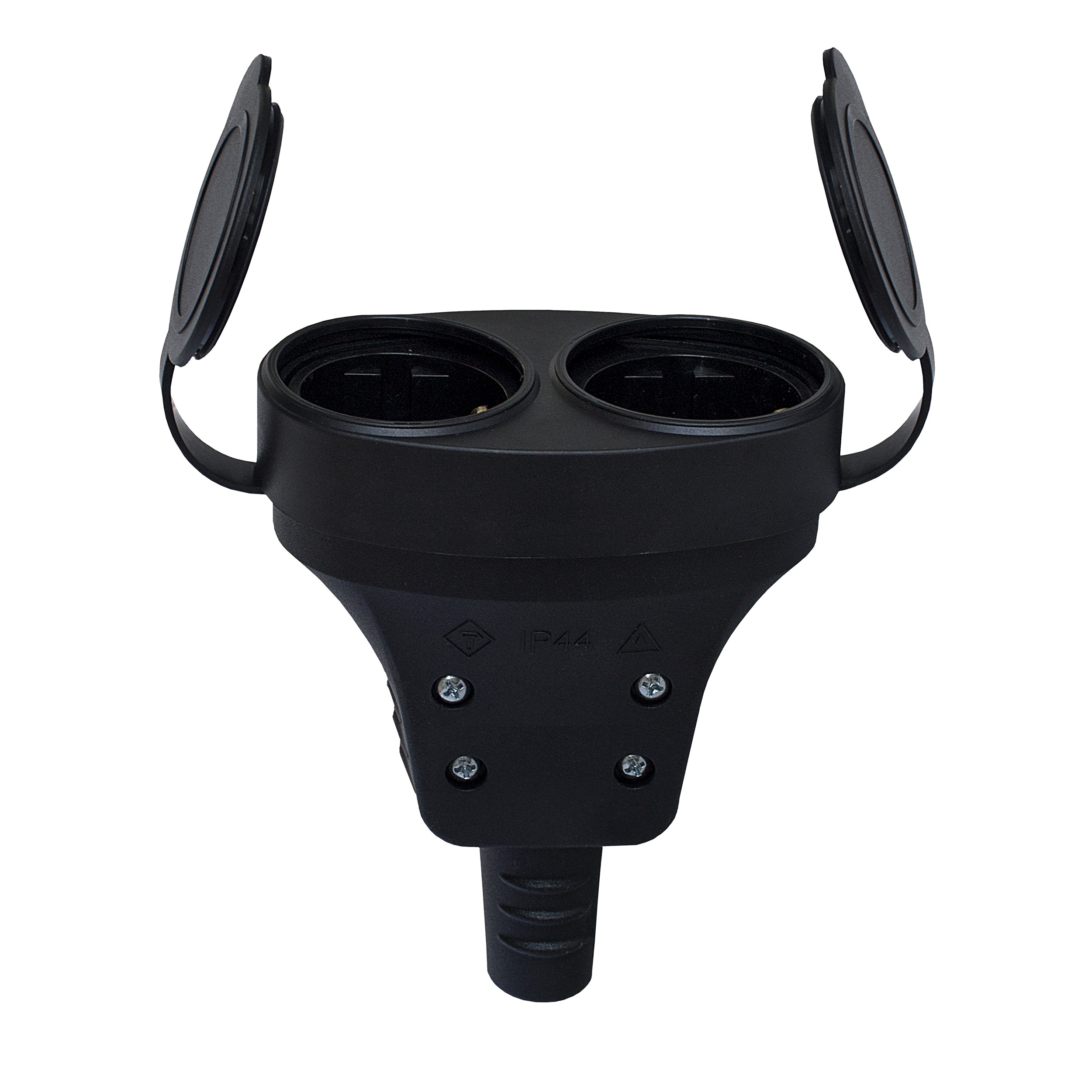Oferte la Cupla dubla cauciucata cu capac, 3600W, schuko, IP44